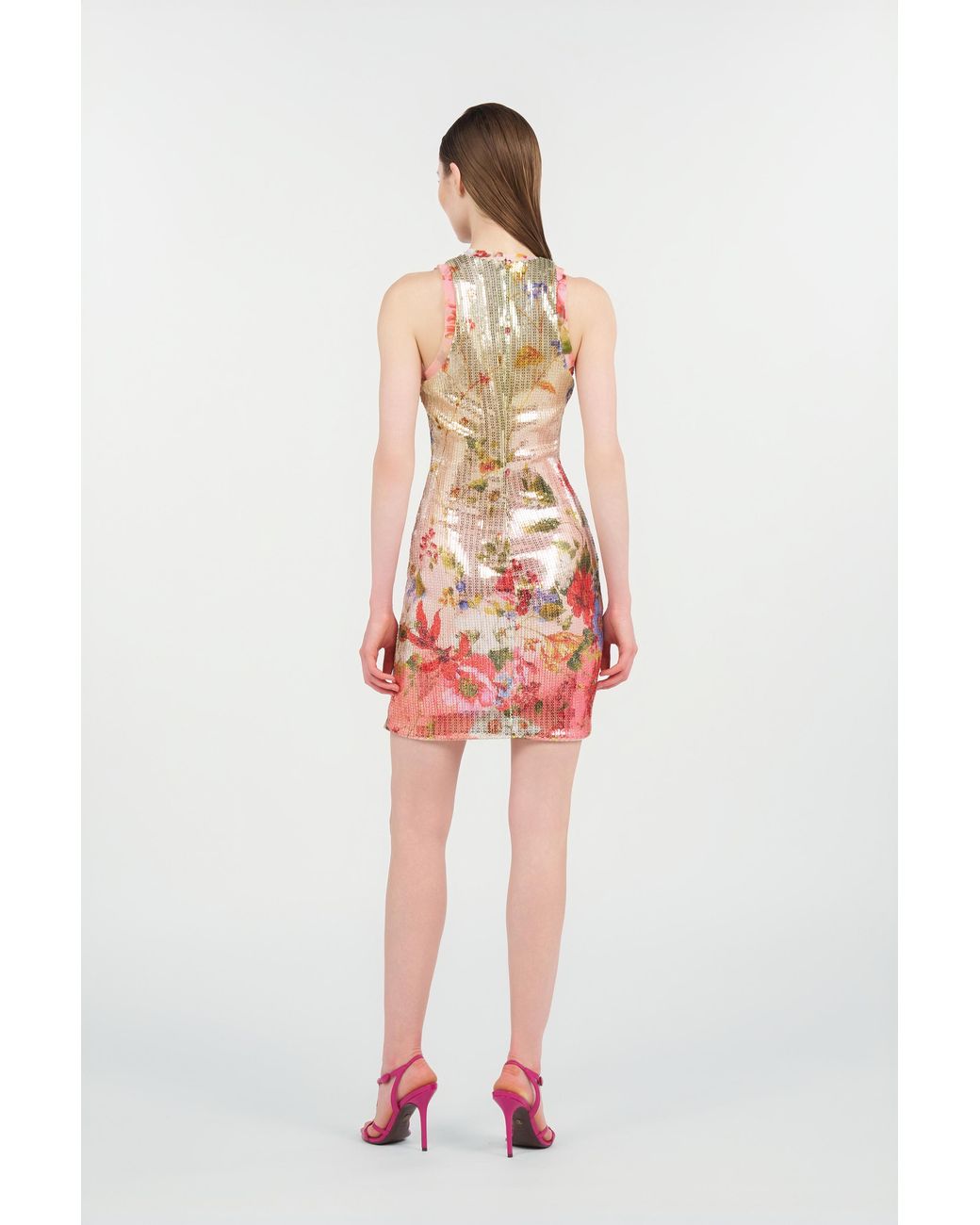 Roberto Cavalli White Miami Flowers Print Mini Dress