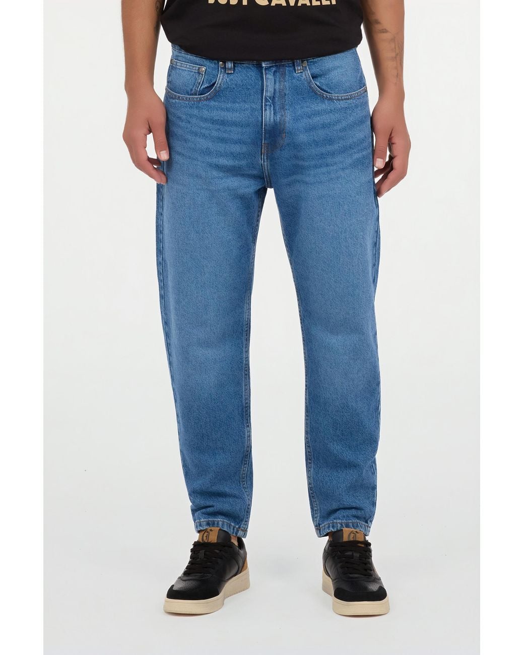 Roberto Cavalli Blue Five-Pocket Jeans With Straight Leg for men