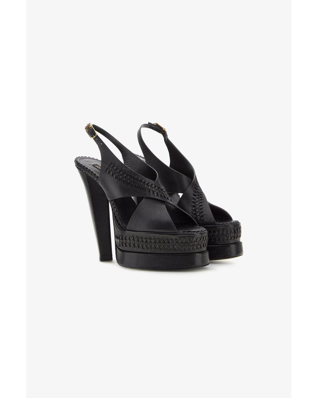 Roberto Cavalli Black Platform Sandals