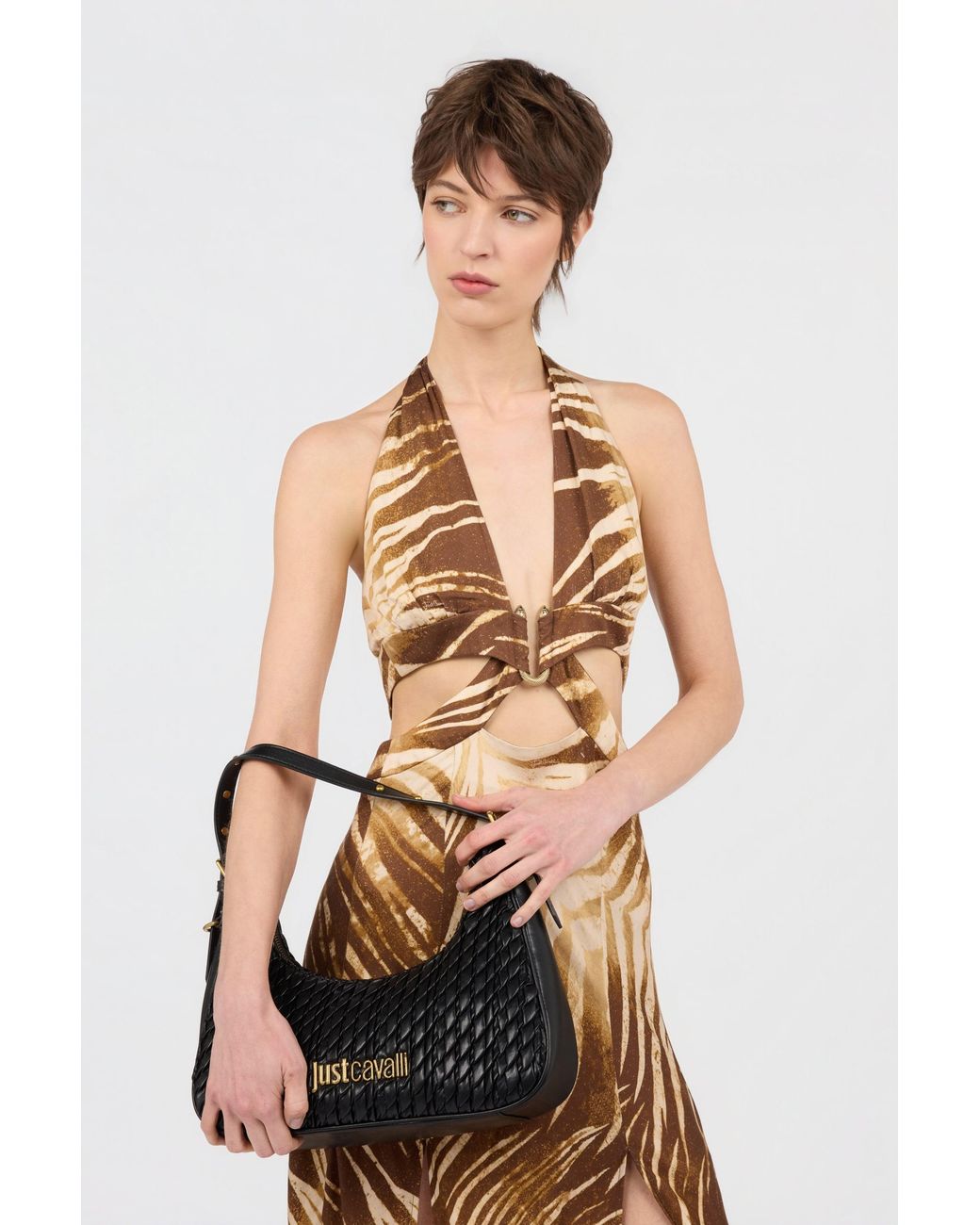 Roberto Cavalli Black Shoulder Bag