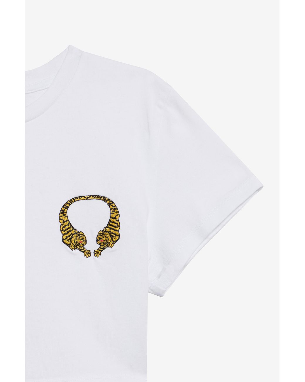 Roberto Cavalli Blue Cotton Crop Top With Tigers