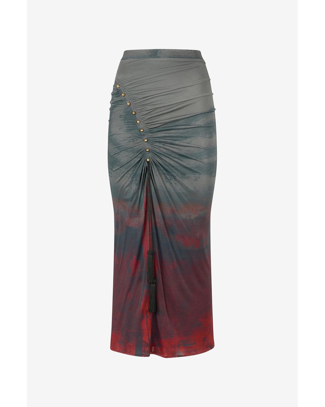 Roberto Cavalli Multicolor Mottled-Effect Midi Skirt