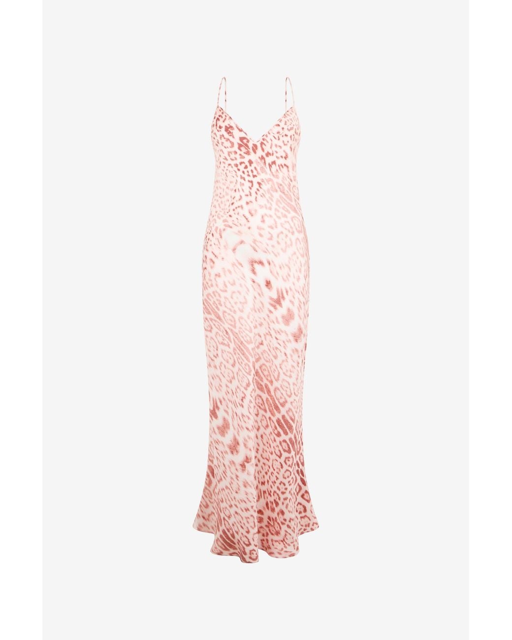 Roberto Cavalli Pink Jaguar Print Slip Dress