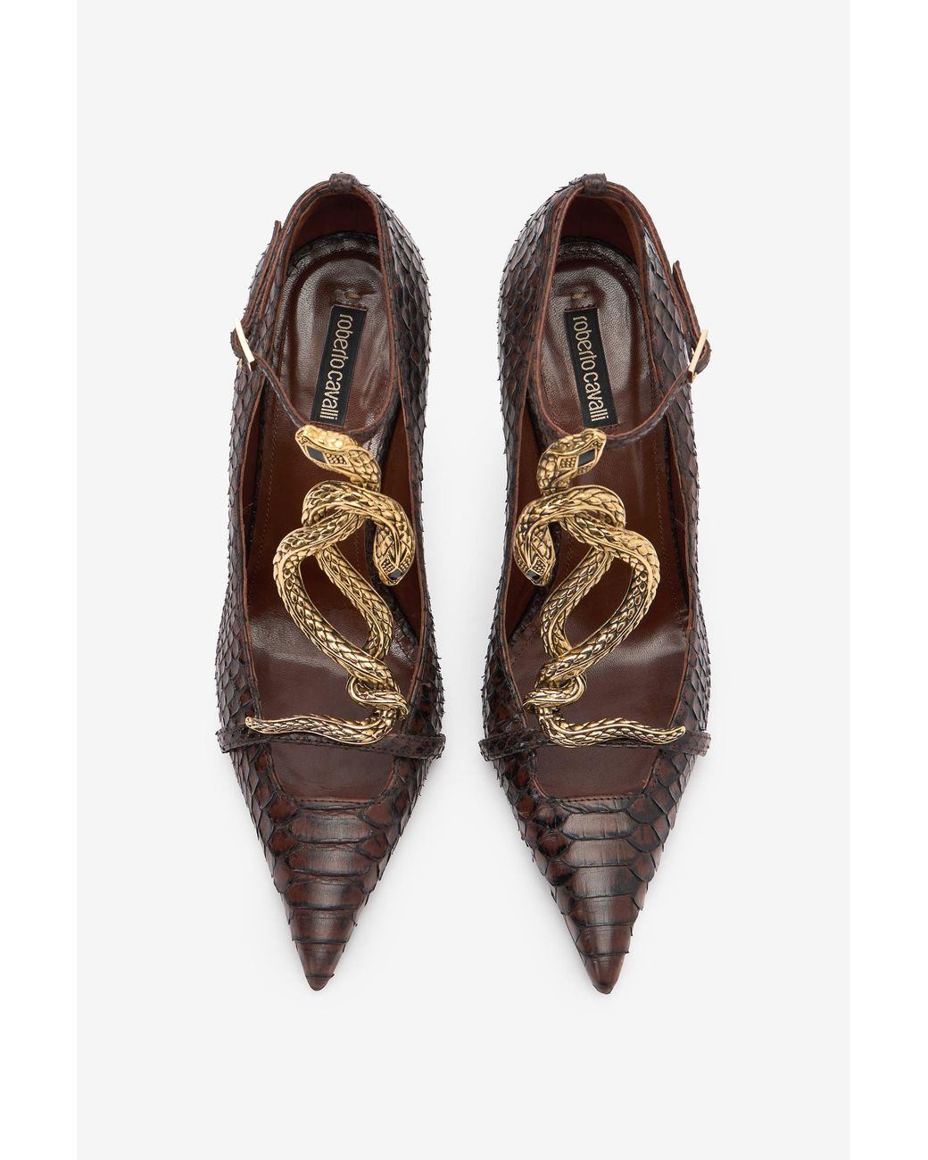 Roberto Cavalli Multicolor Scale-Pattern Pumps With Snake Motif