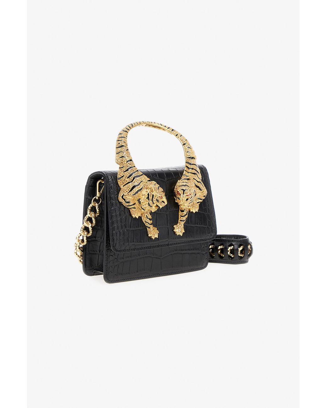 Roberto Cavalli Black Medium Roar Bag