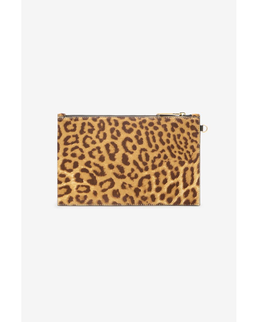 Roberto Cavalli Natural Small Jaguar-Skin Print Clutch