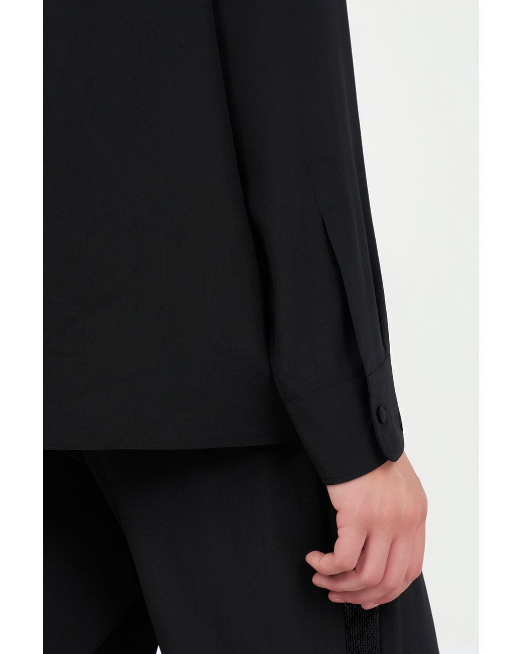 Roberto Cavalli Black Silk Shirt With Shimmering Detail