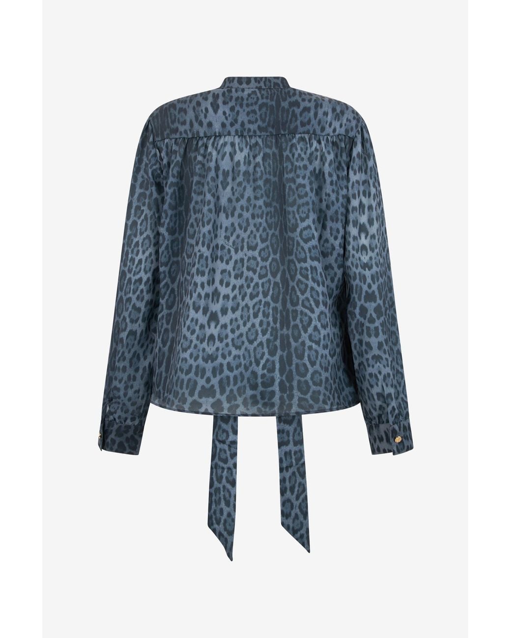 Roberto Cavalli Blue Jaguar Print Shirt