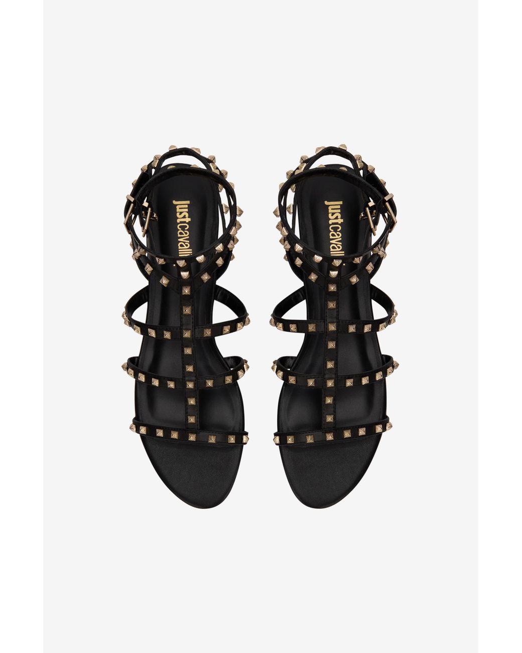 Roberto Cavalli Black Sandal With Stud