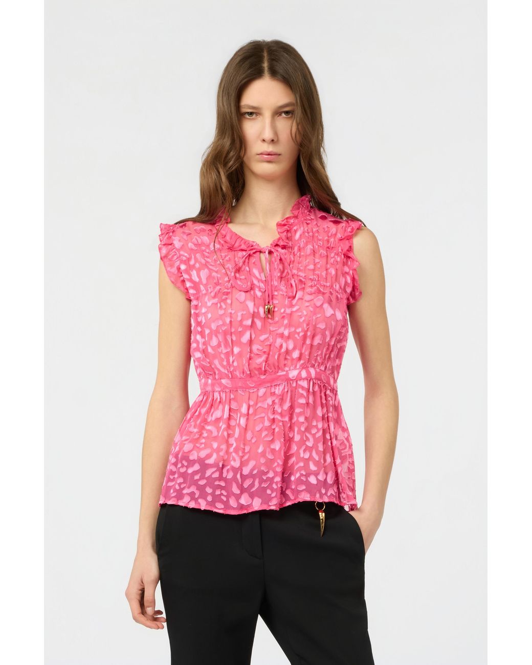 Roberto Cavalli Pink Tone-On-Tone Leopard Shirt