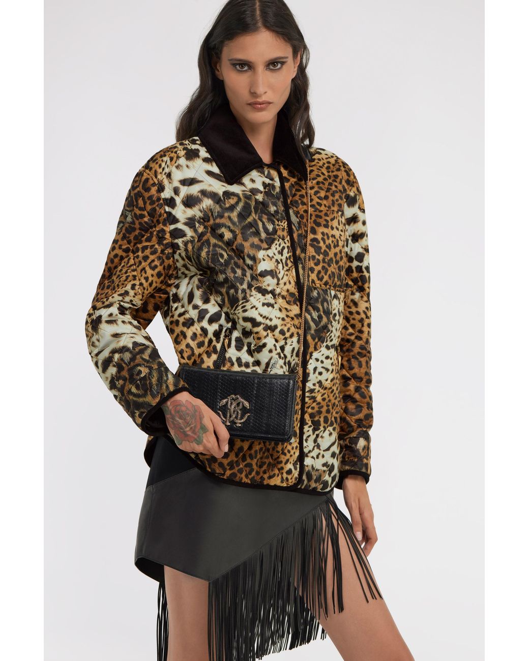 Roberto Cavalli Black Rc Logo Bag