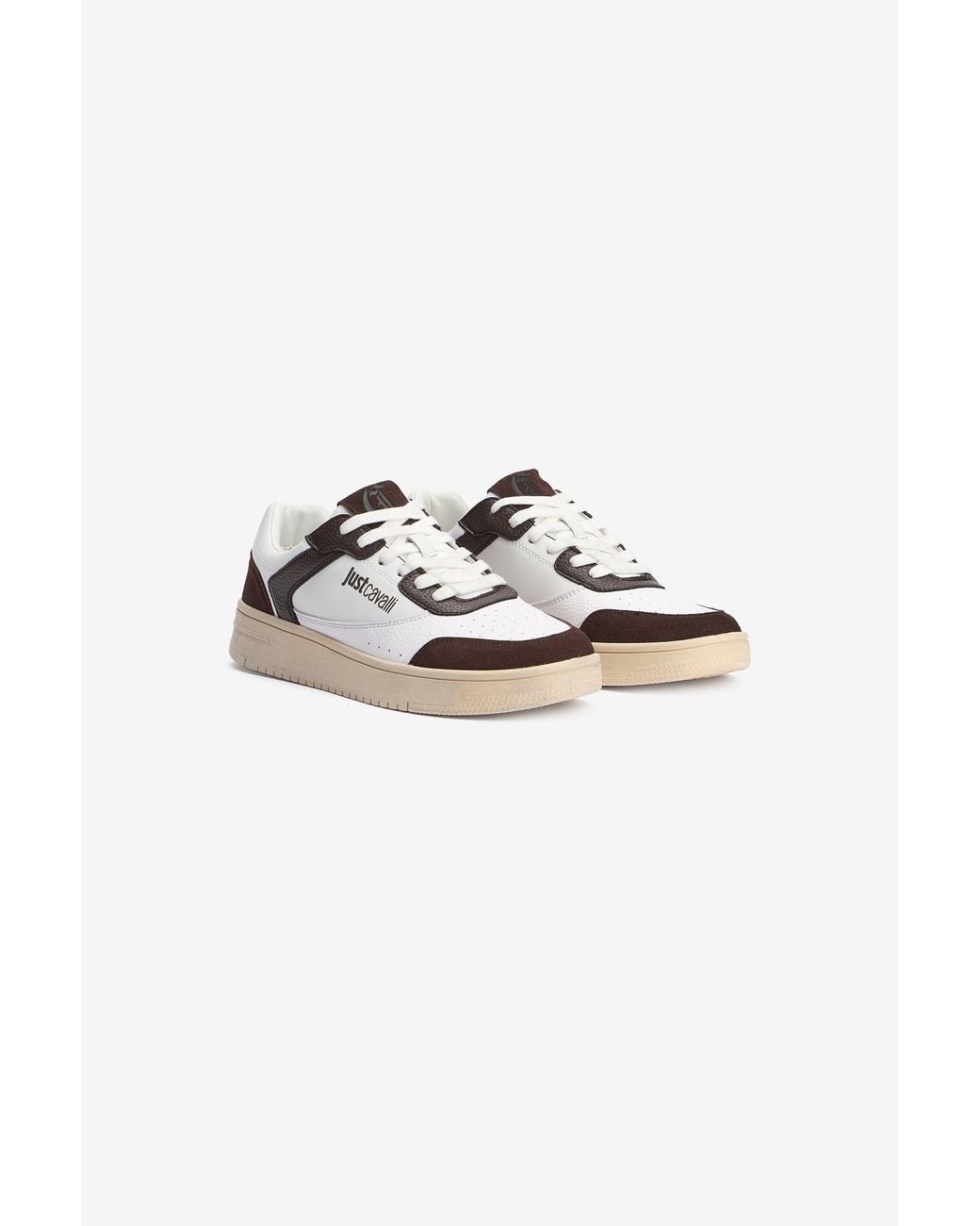 Roberto Cavalli Multicolor Leather Sneakers With Contrast Inserts for men