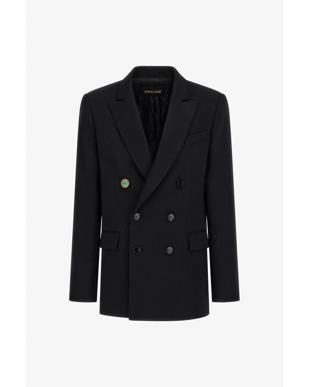 Roberto Cavalli Black Double-Breasted Blazer