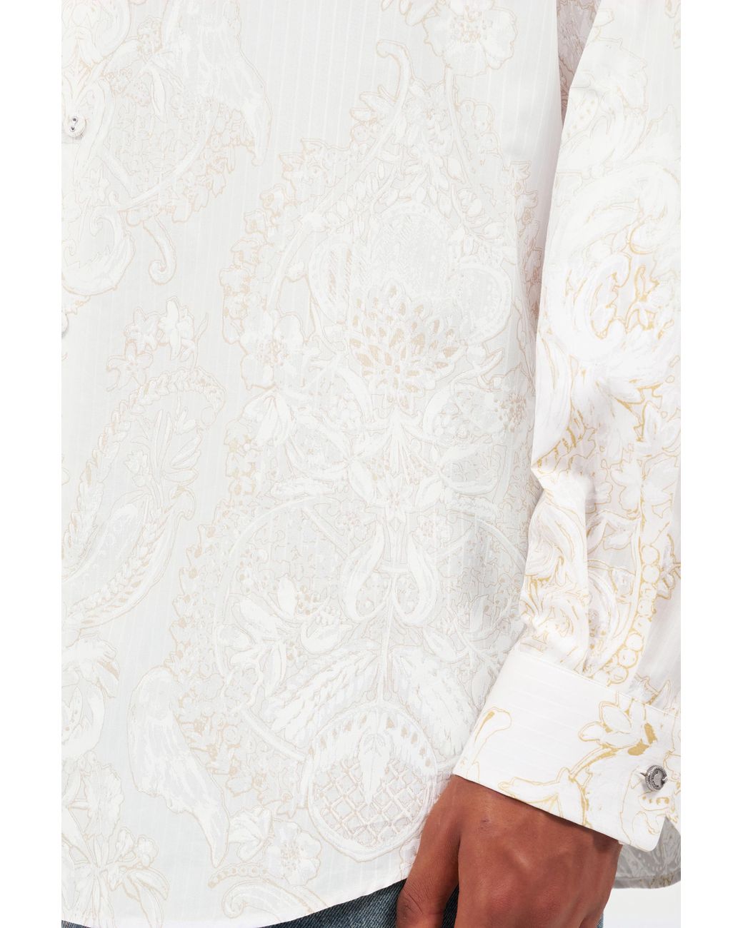 Roberto Cavalli White Shirt With Ornamental Motif for men