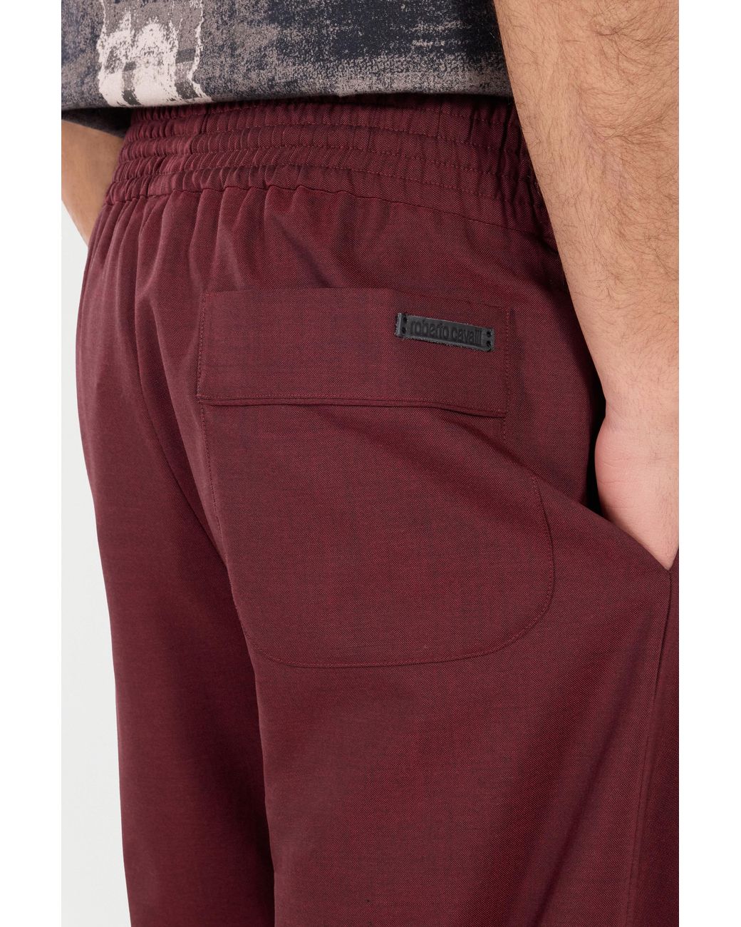 Roberto Cavalli Red Loose Virgin Wool Pants for men