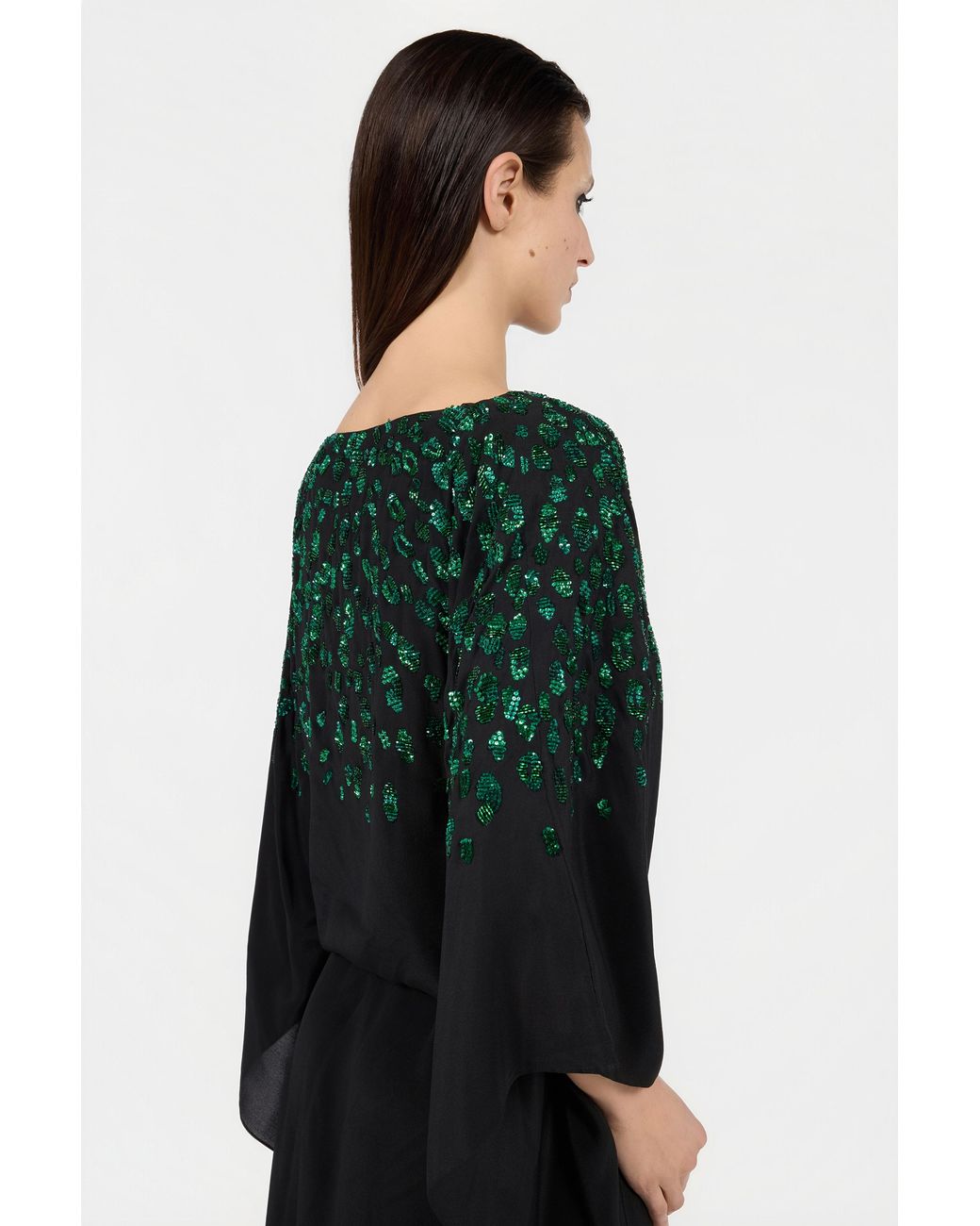 Roberto Cavalli Black Silk Maxi Dress With Embellished Detail