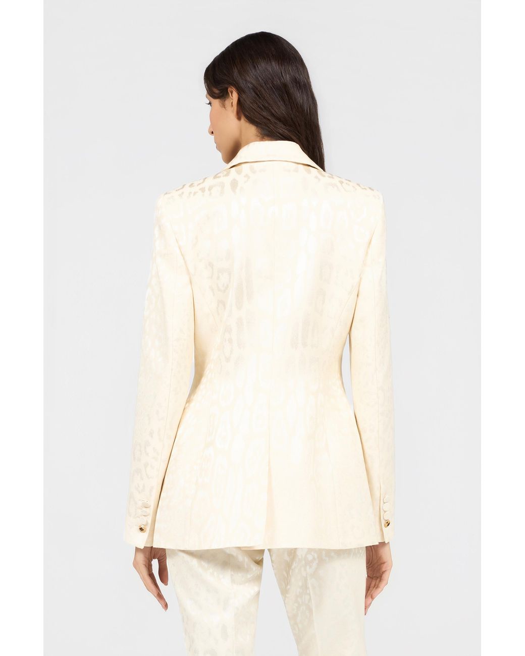 Roberto Cavalli Natural Ivory Jacket With Jaguar Motif