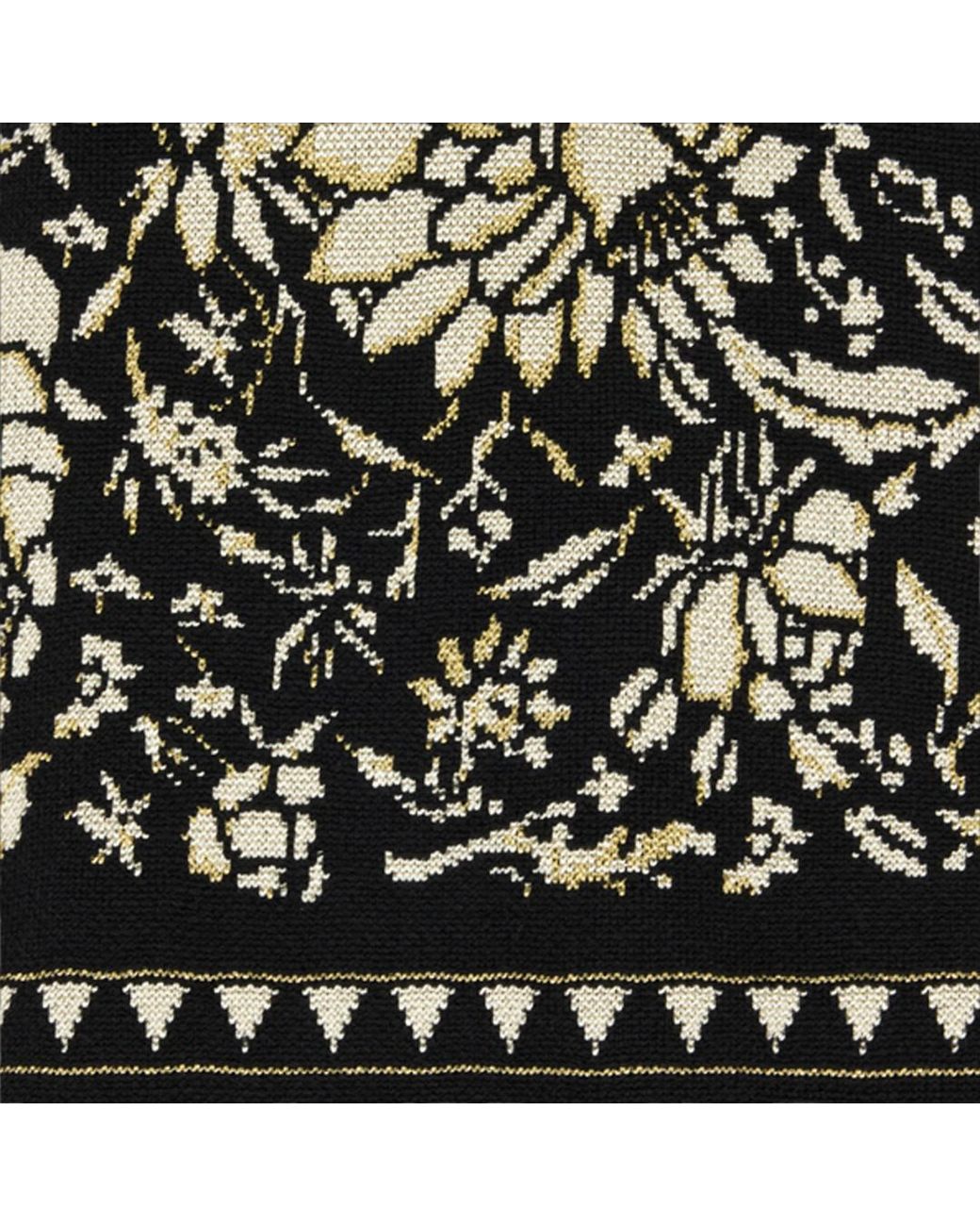 Roberto Cavalli Black Floral Wool-Blend Sweater for men