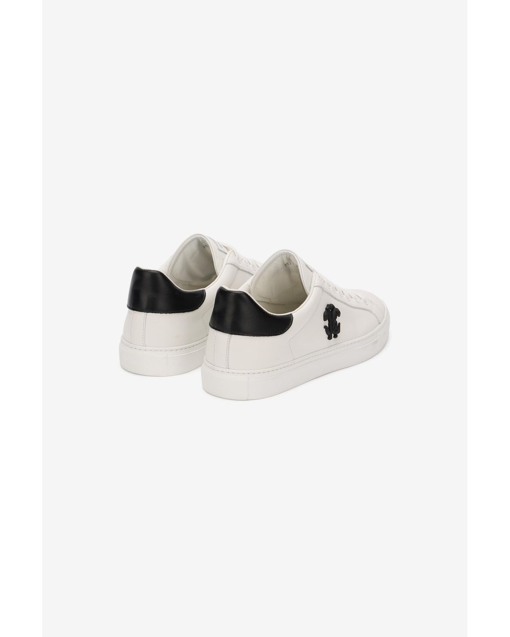 Roberto Cavalli Multicolor Leather Sneaker With Monogram Rc for men
