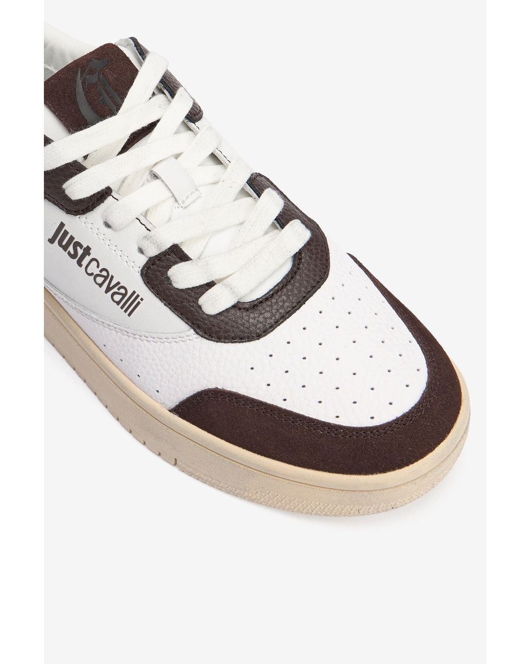 Roberto Cavalli Multicolor Leather Sneakers With Contrast Inserts for men