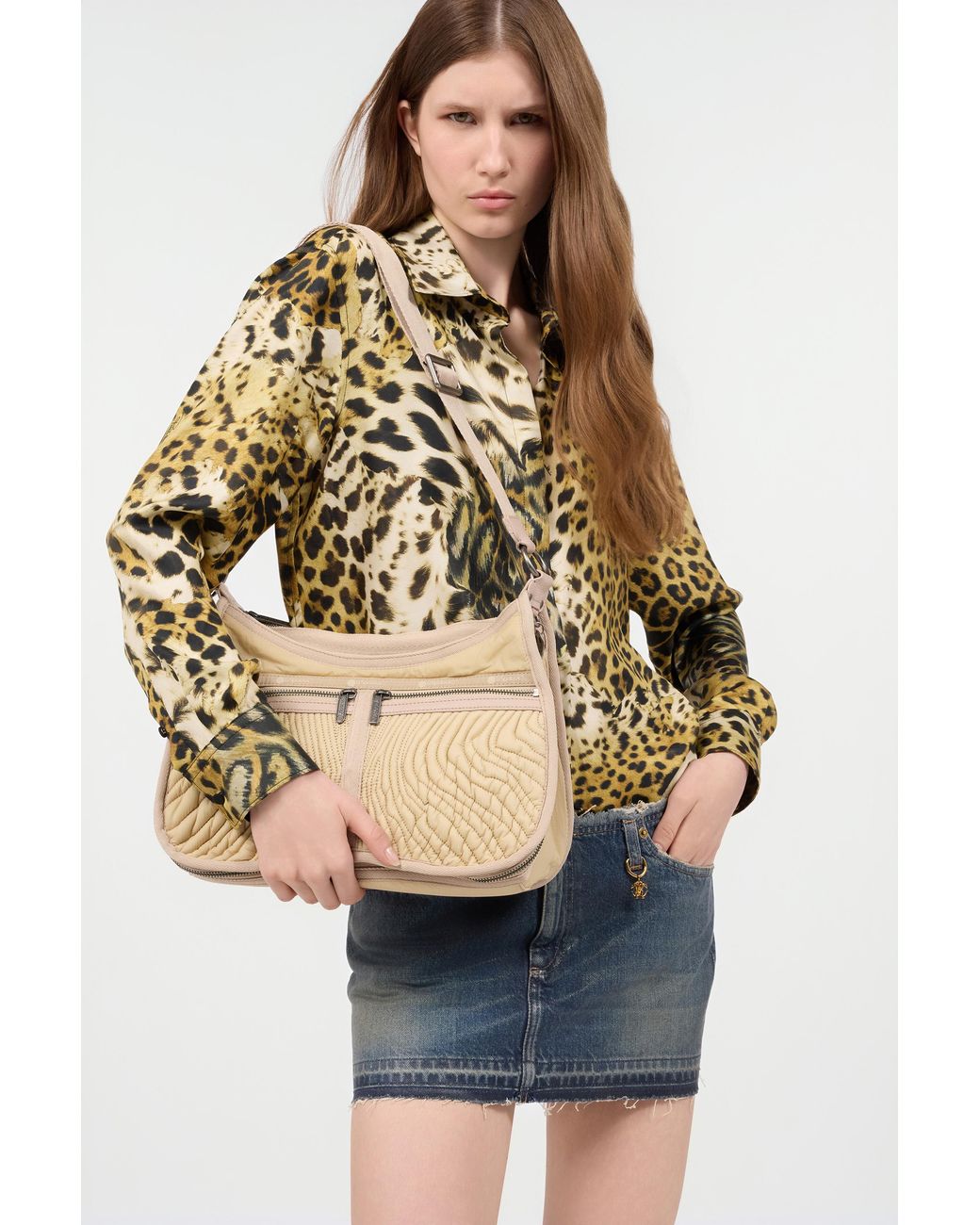 Roberto Cavalli Natural Matelassé Torino Bag