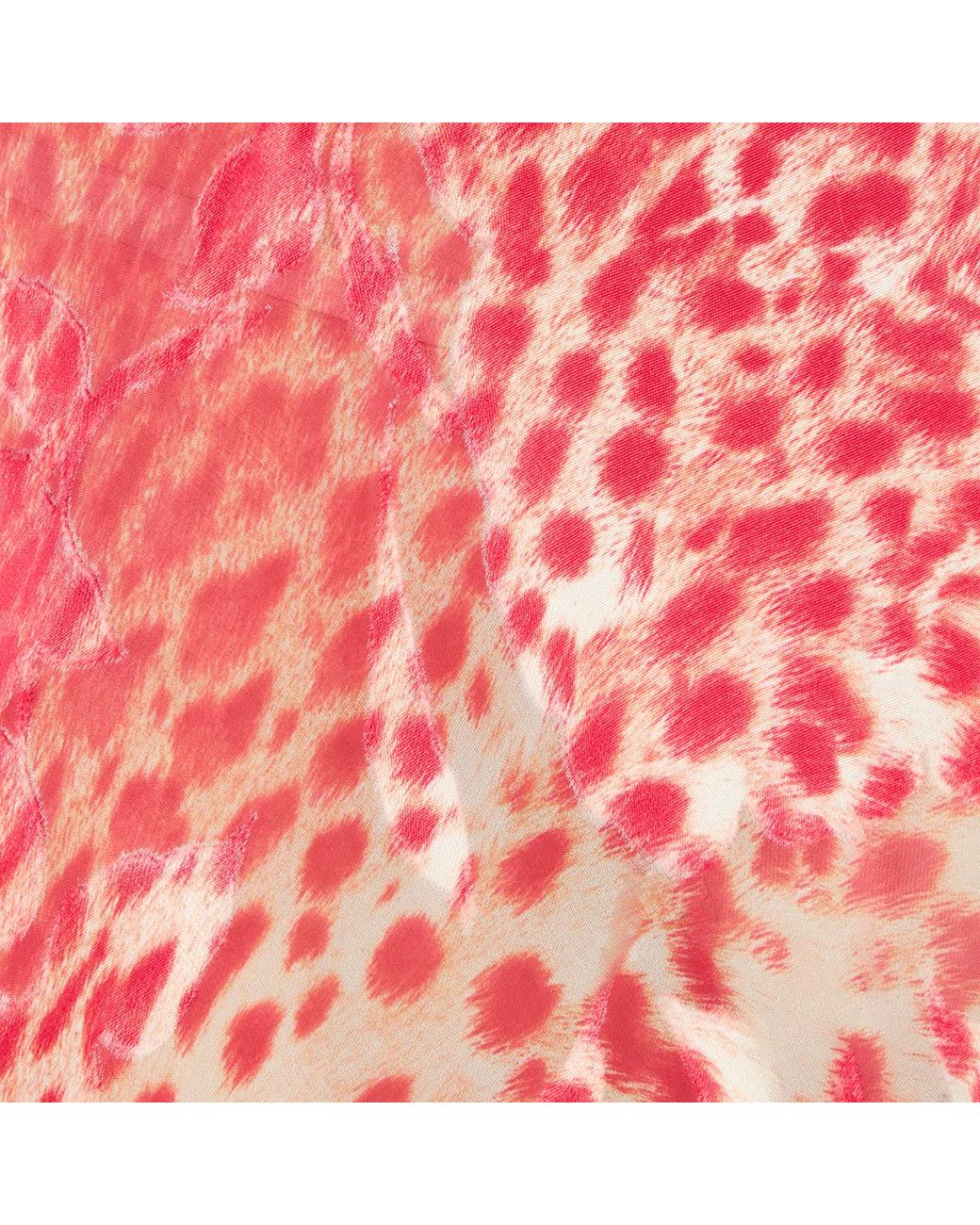 Roberto Cavalli Pink Long Dress With Jaguar Skin Print
