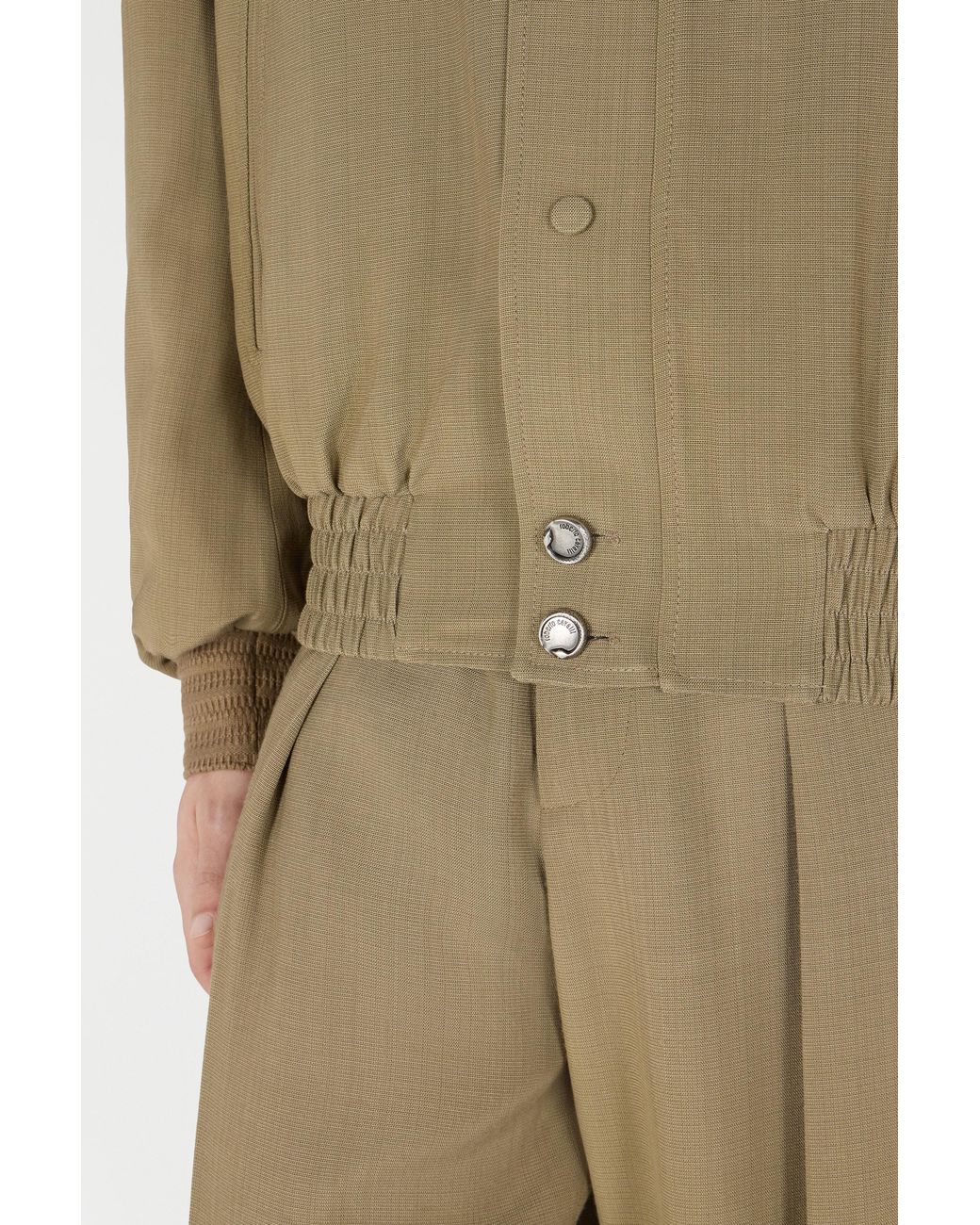 Roberto Cavalli Green Buttoned Bomber Jacket for men