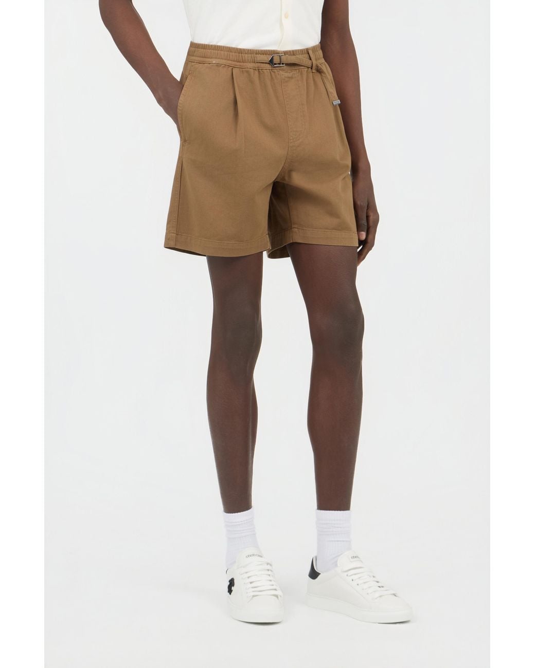 Roberto Cavalli Natural Belted Cotton Shorts for men