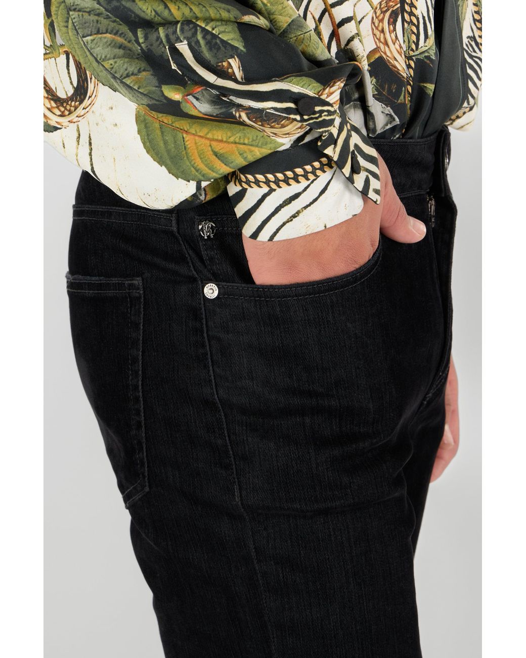 Roberto Cavalli Black Straight-Fit Jeans for men