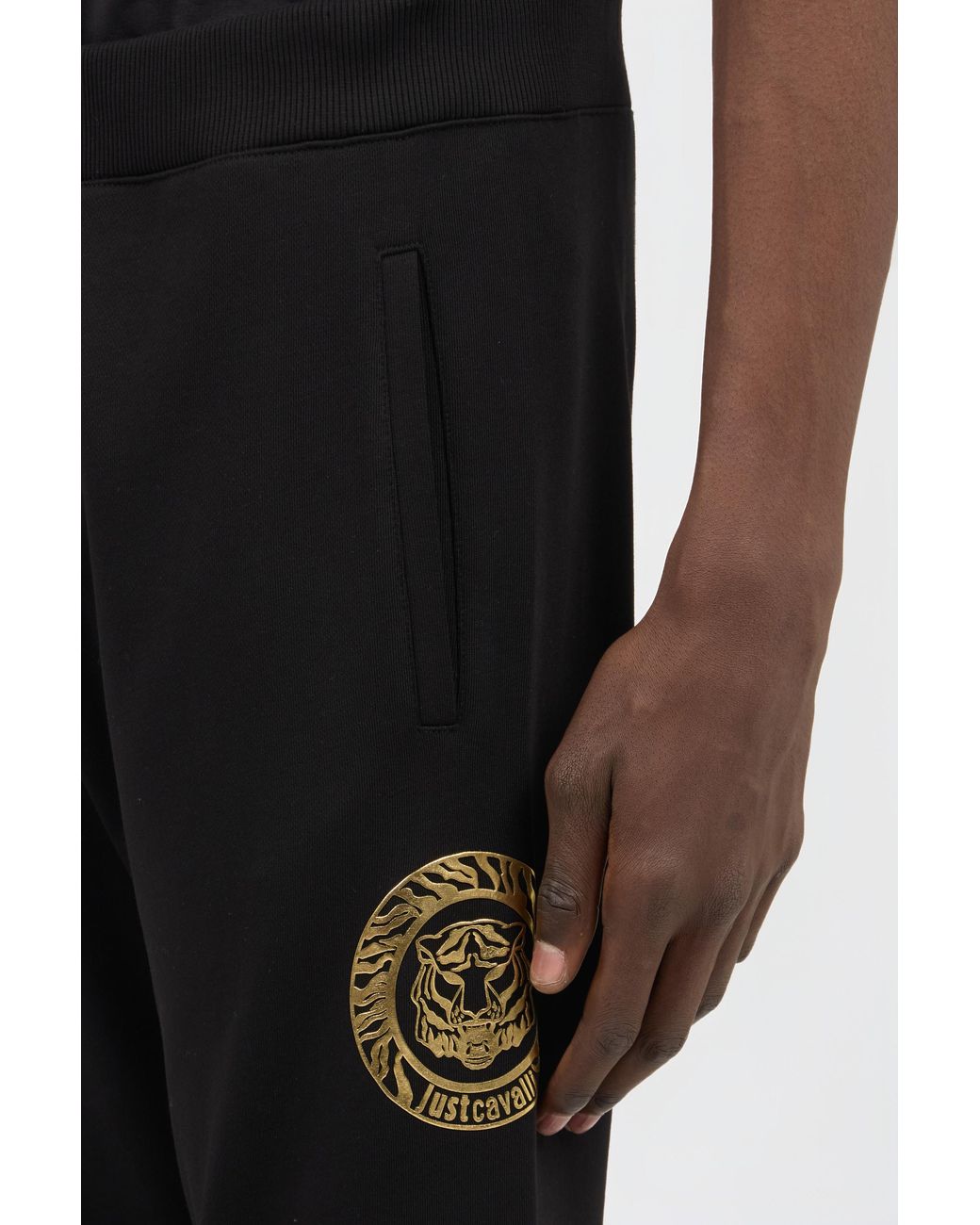 Roberto Cavalli Black Cotton Trousers for men