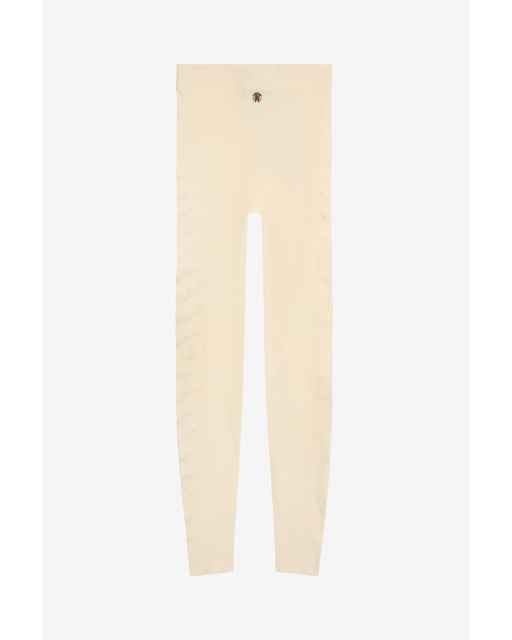 Roberto Cavalli White Ivory Cut-Out Leggings