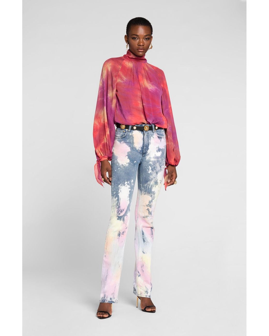 Roberto Cavalli Pink Tie-Dye Top