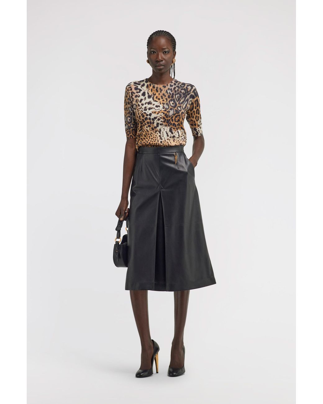 Roberto Cavalli White Malachite Print Short Sleeve Knit