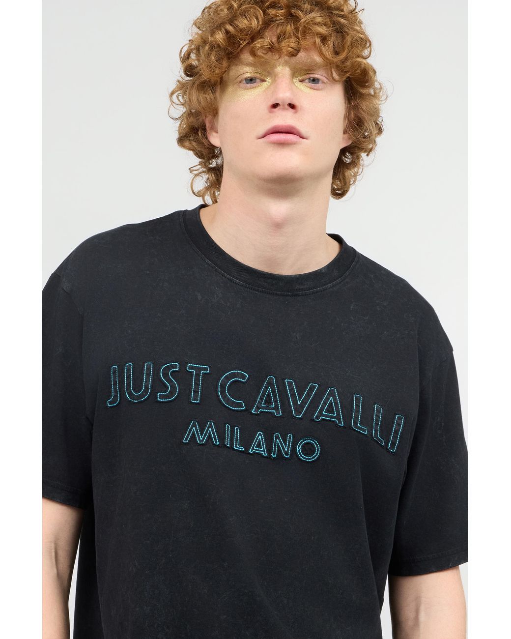 Roberto Cavalli Black T-Shirt With Logo for men
