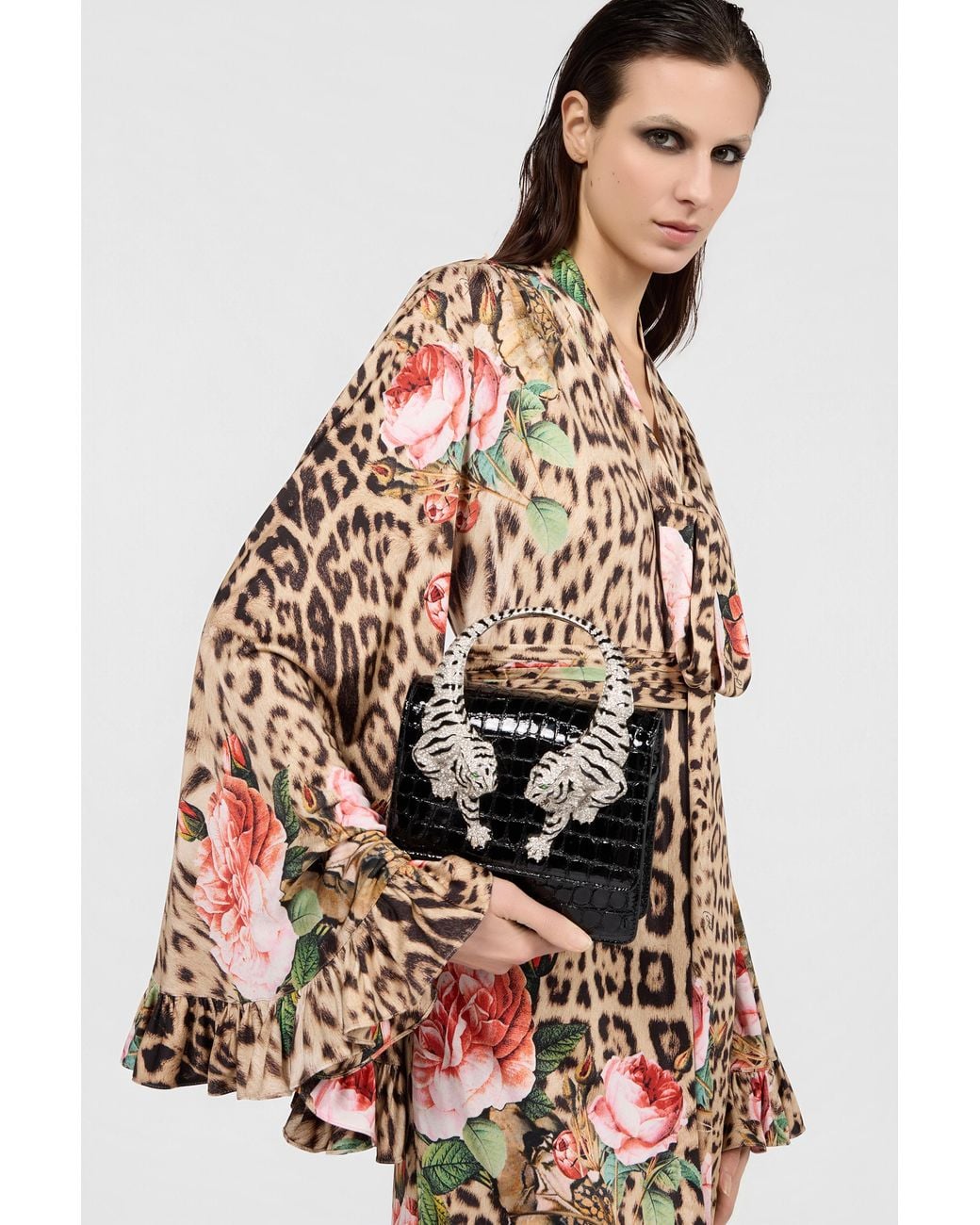 Roberto Cavalli Black Medium Roar Bag