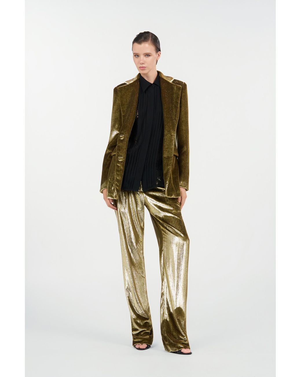 Roberto Cavalli Green Velvet Long Pants