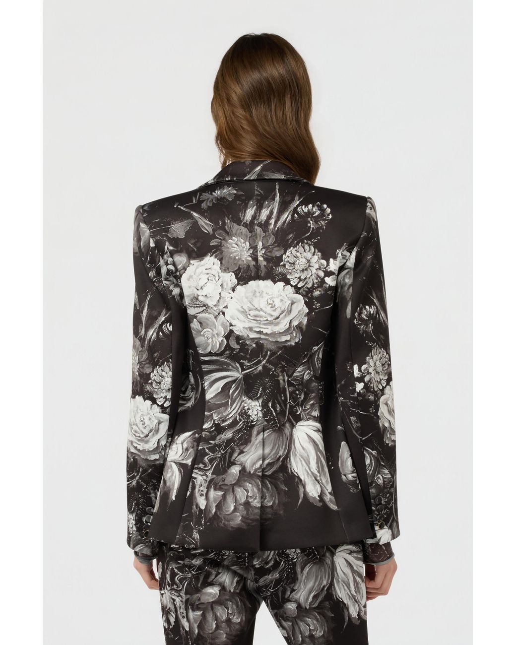 Roberto Cavalli Black Fiammingo Flowers Print Jacket