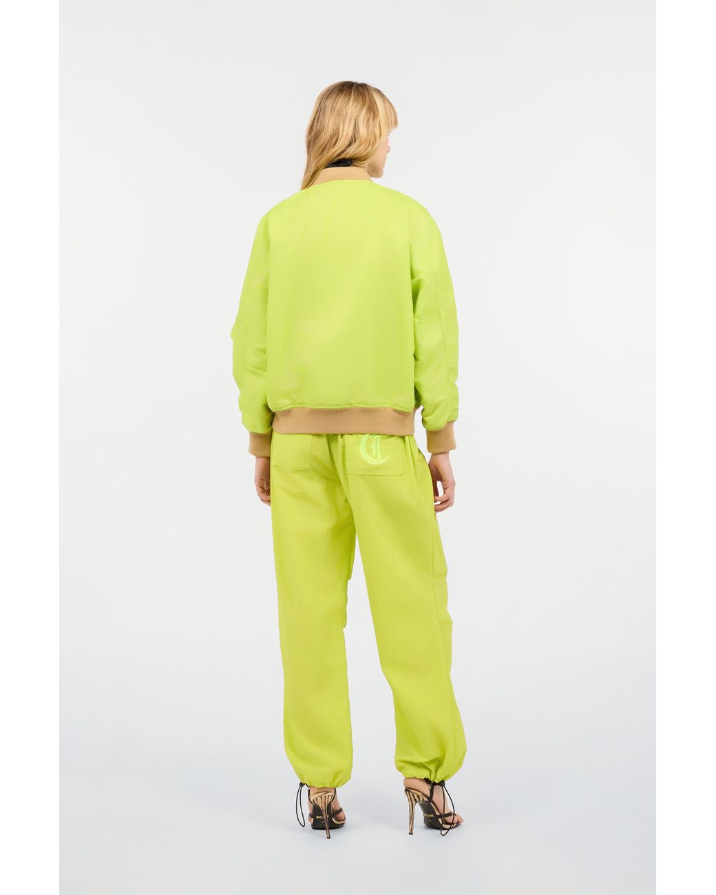 Roberto Cavalli Yellow Bomber Jacket With Jc Monogram
