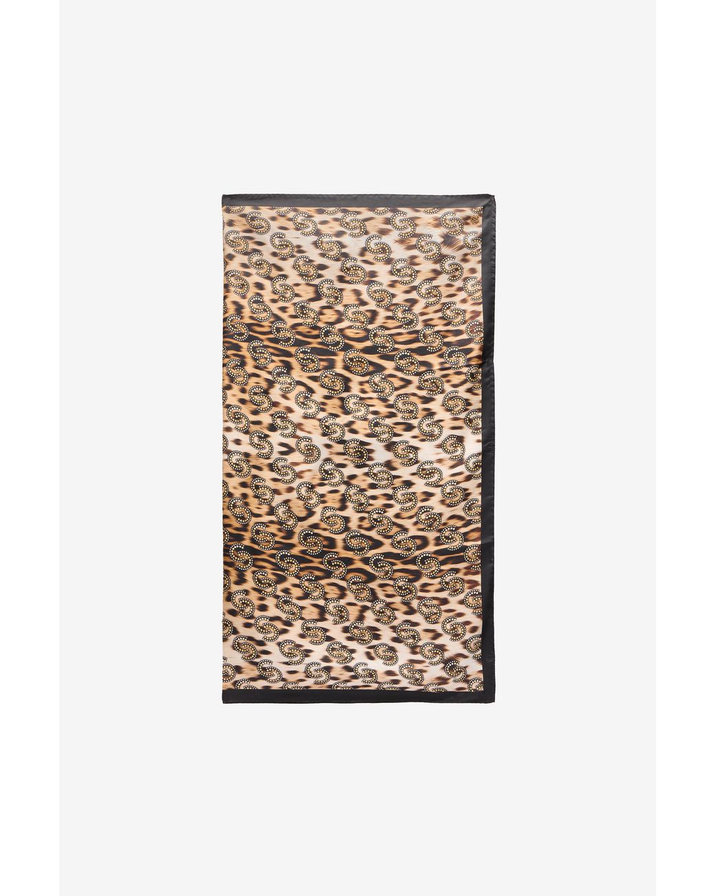 Roberto Cavalli Natural Scarf With Jaguar Skin Print And Rhinestones