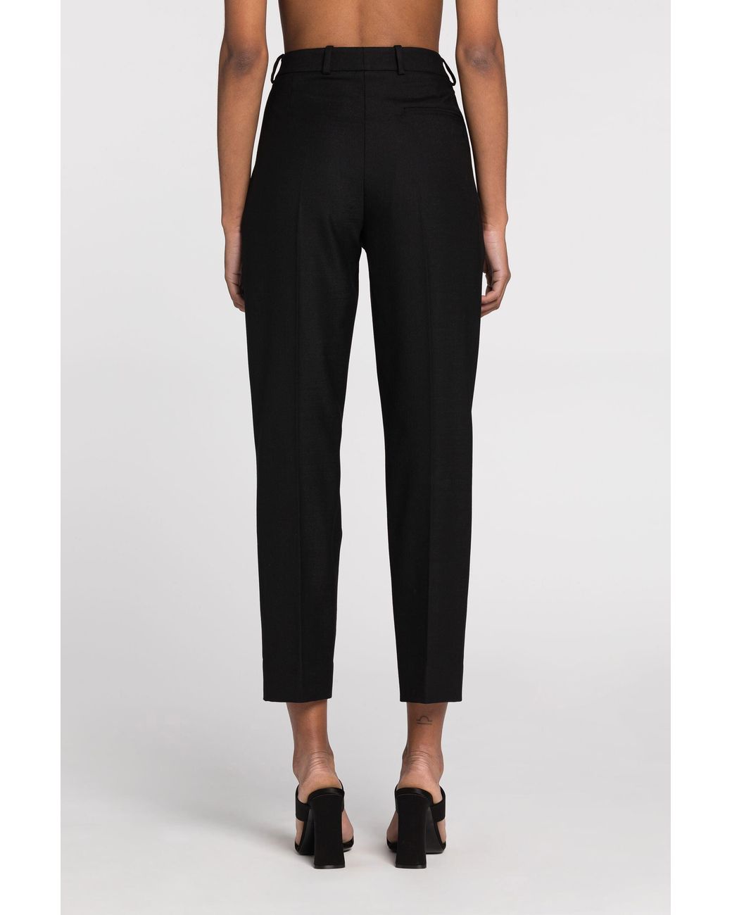 Roberto Cavalli Black Pressed-Crease Cropped Trousers