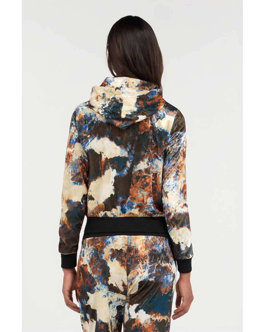 Roberto Cavalli Black Rusty Stain Print Sweatshirt Hoodie