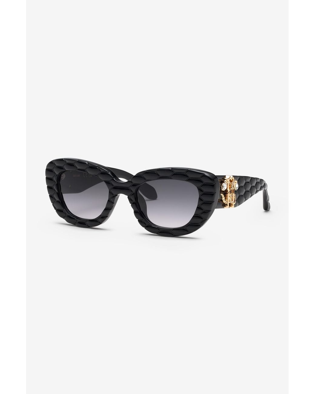 Roberto Cavalli Black Sunglasses With Wide Bold Cat-Eye Front