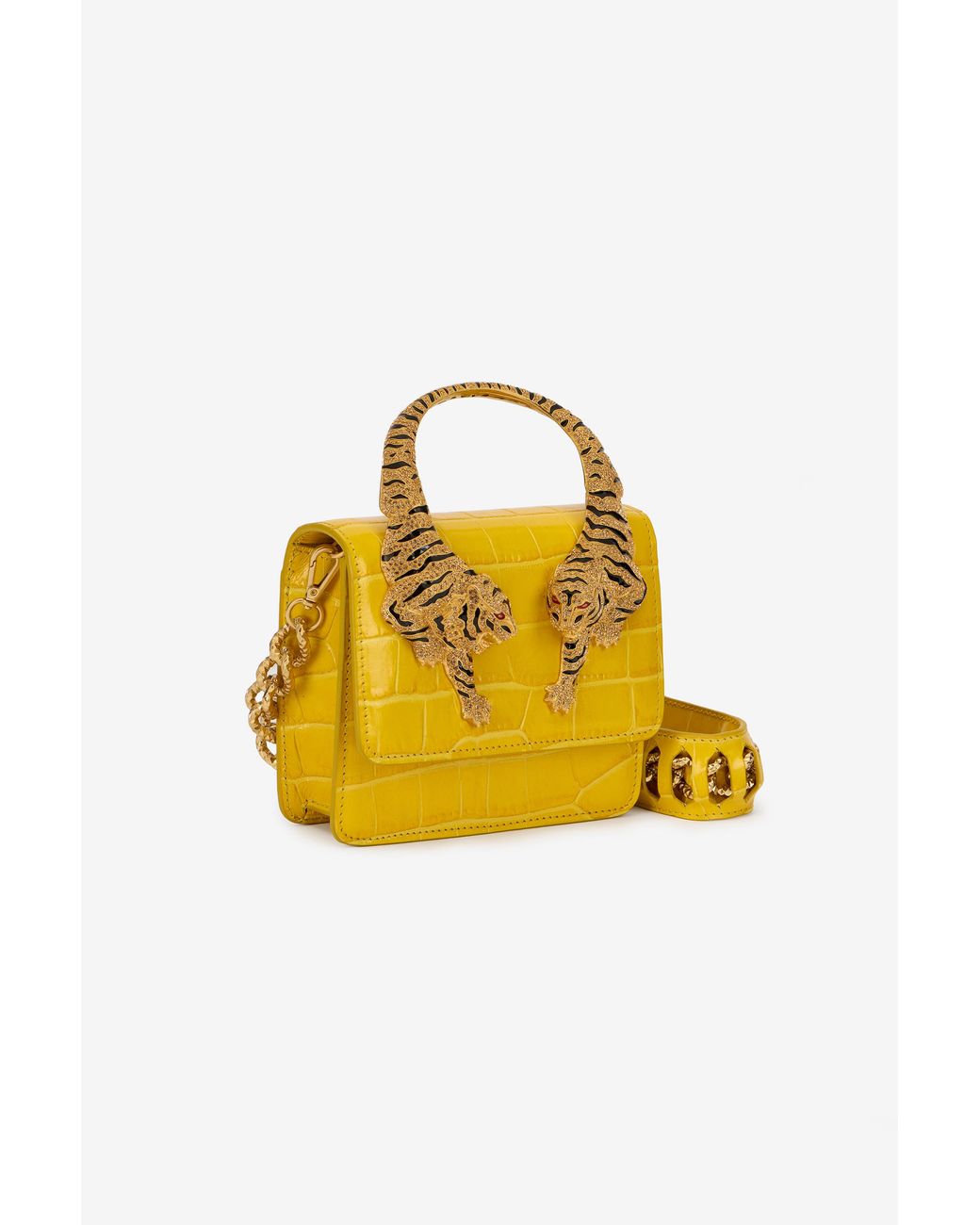 Roberto Cavalli Yellow Small Roar Bag