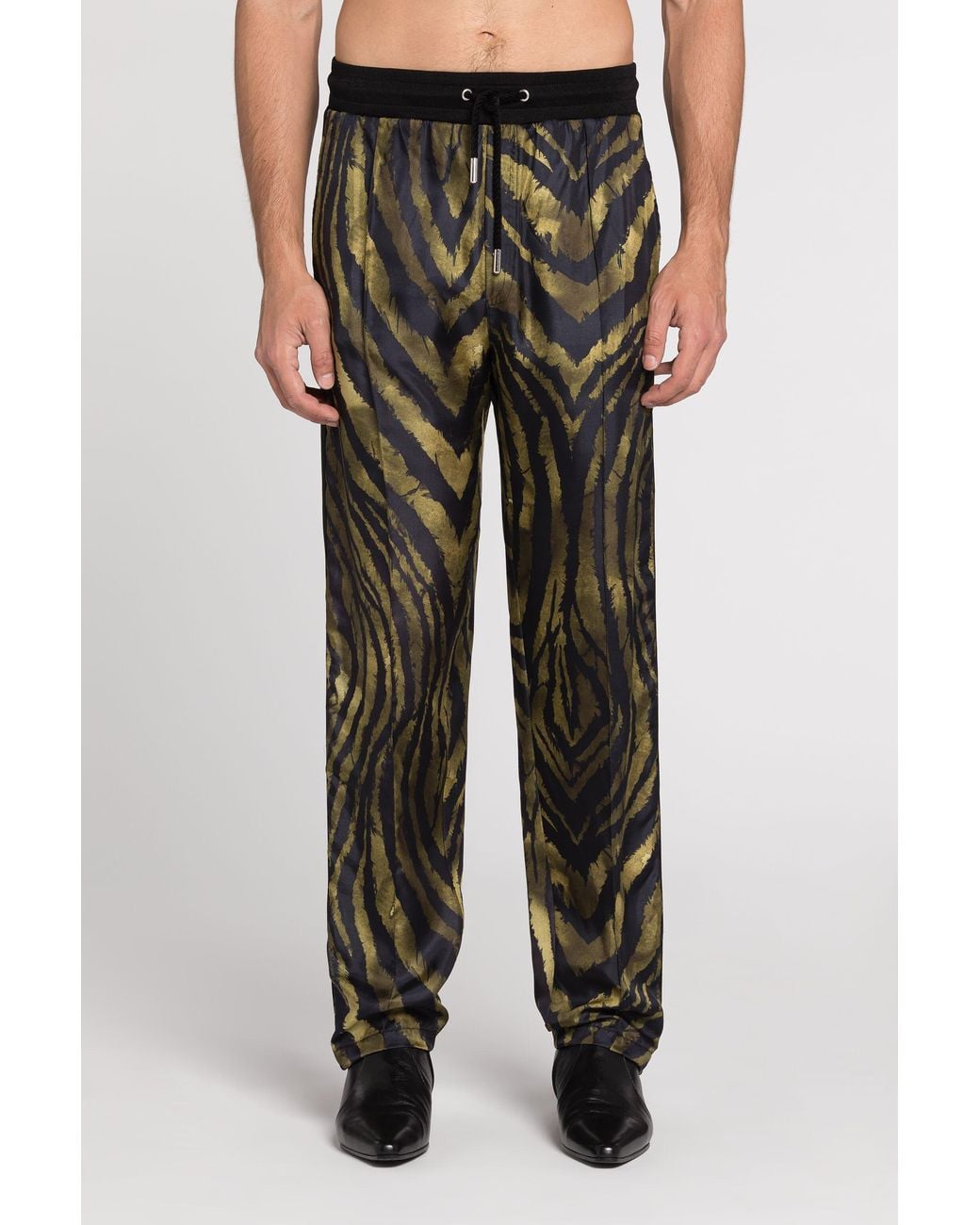 Roberto Cavalli Multicolor Freedom-Print Silk Track Pants for men