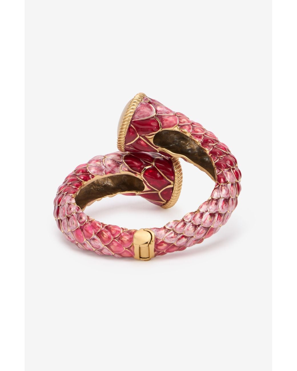 Roberto Cavalli Pink Enameled Scales Wrap Bracelet