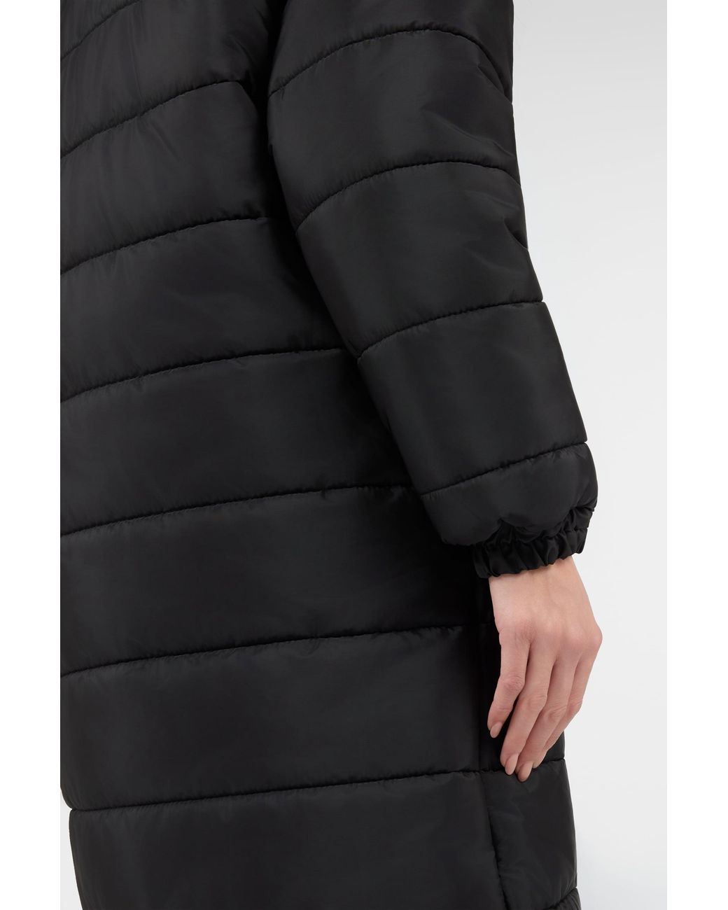 Roberto Cavalli Black Jacket Puffer Jacket Long High Collar