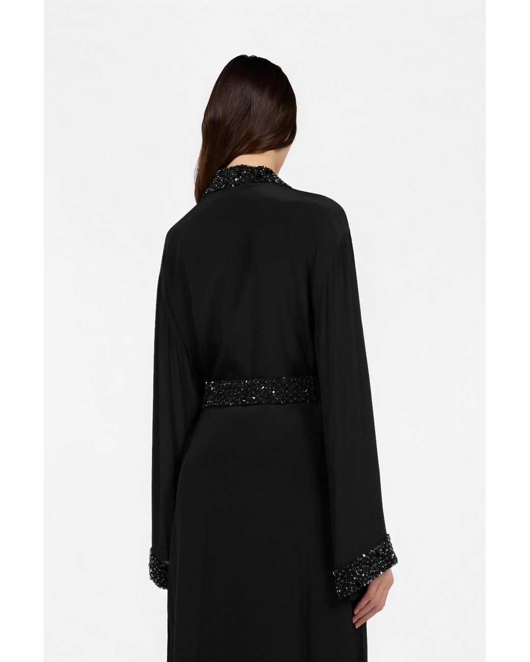 Roberto Cavalli Black Silk Maxi Dress With Embellished Detail