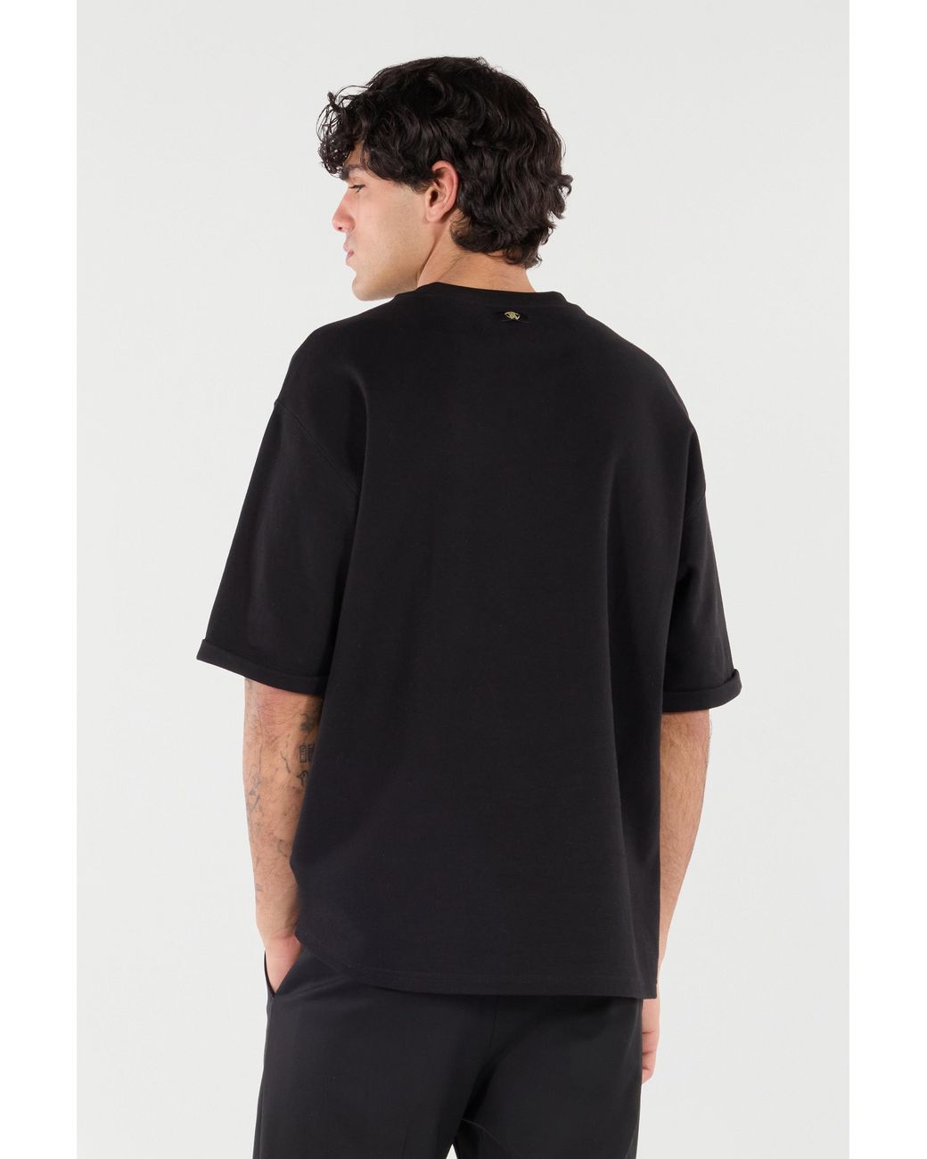 Roberto Cavalli Black T-Shirt With Embroidered Logo for men
