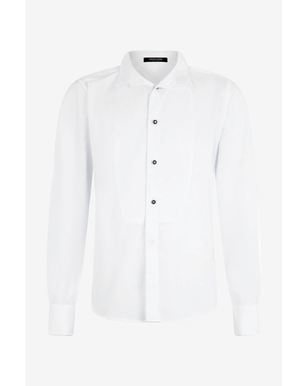 Roberto Cavalli Blue Shirt With Plastron for men