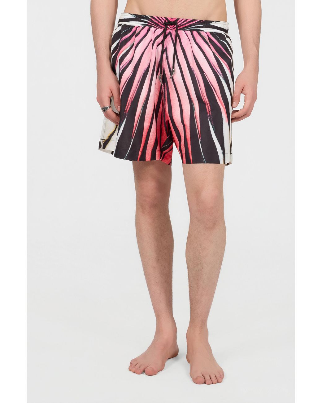 Roberto Cavalli Red Ray Of Paradise Print Swimsuit for men